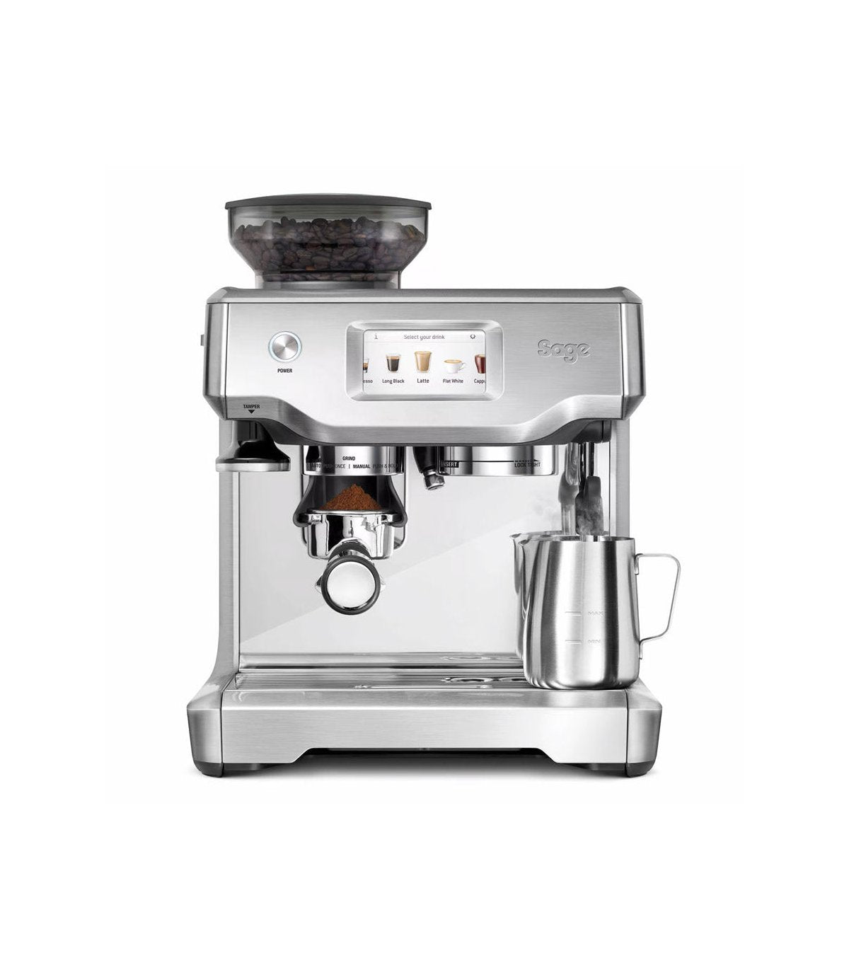 Cafetera espresso Sage the Barista Touch plateada