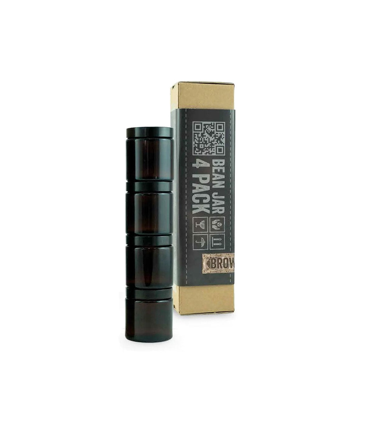 Pack de 4 recipientes para café de cristal marrones para usar con el molinillo de café comandante c40 mk4