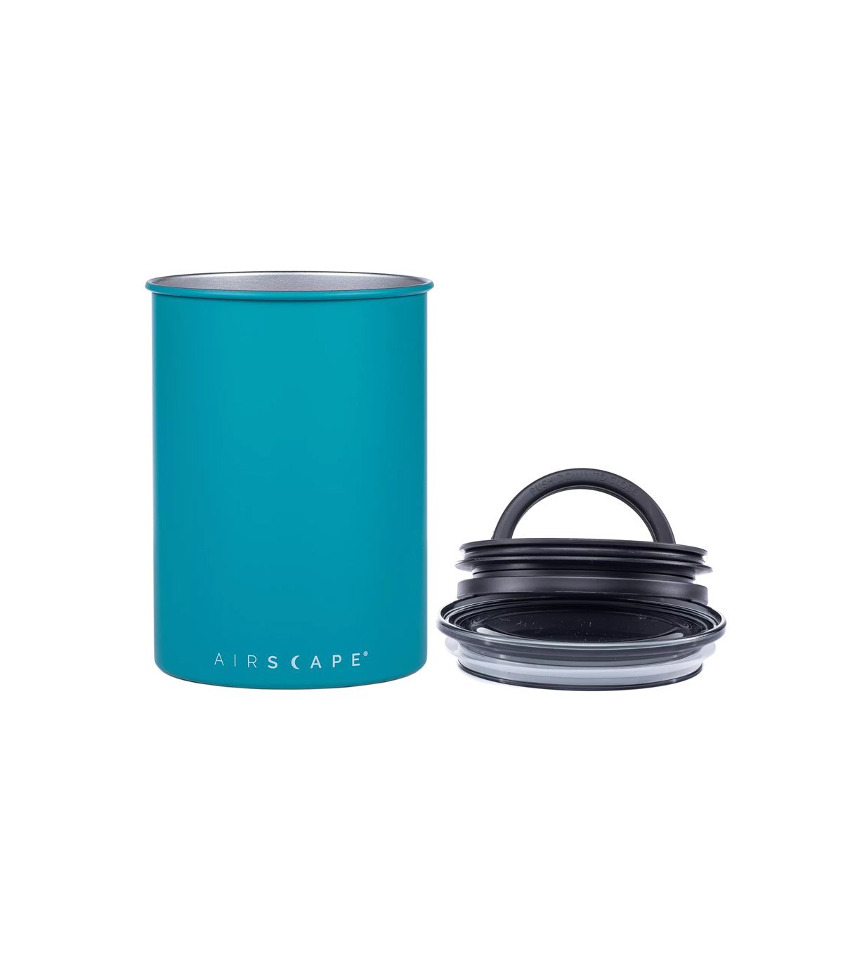 Recipiente hermético para guardar café al vacío con tapa de la marca Airscape con capacidad para 500 gramos de café