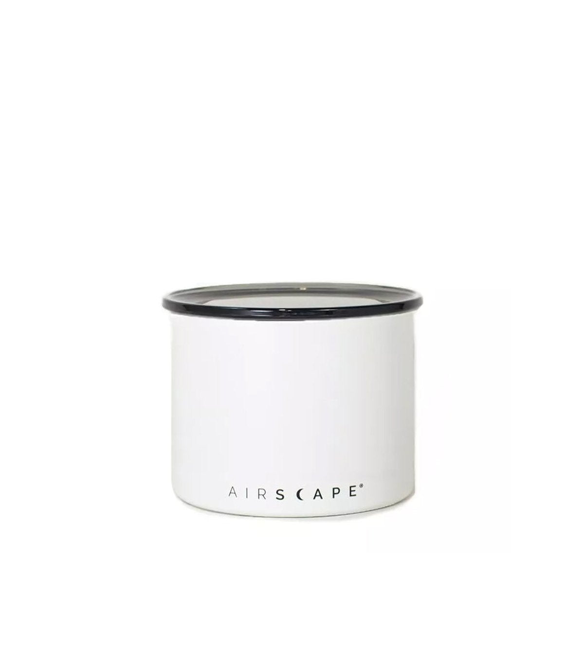 Recipiente hermético para café color blanco mate de la marca Airscape con capacidad para 250 gramos