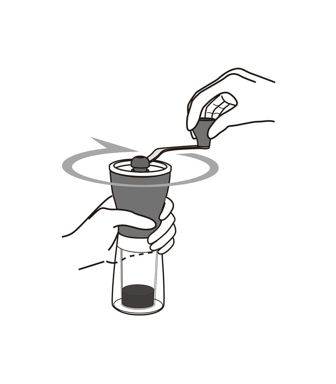 HARIO Mini Mill molinillo de café manual para café de especialidad. Nos brinda una molienda consistente gracias al diseño de sus muelas cónicas de cerámica.
